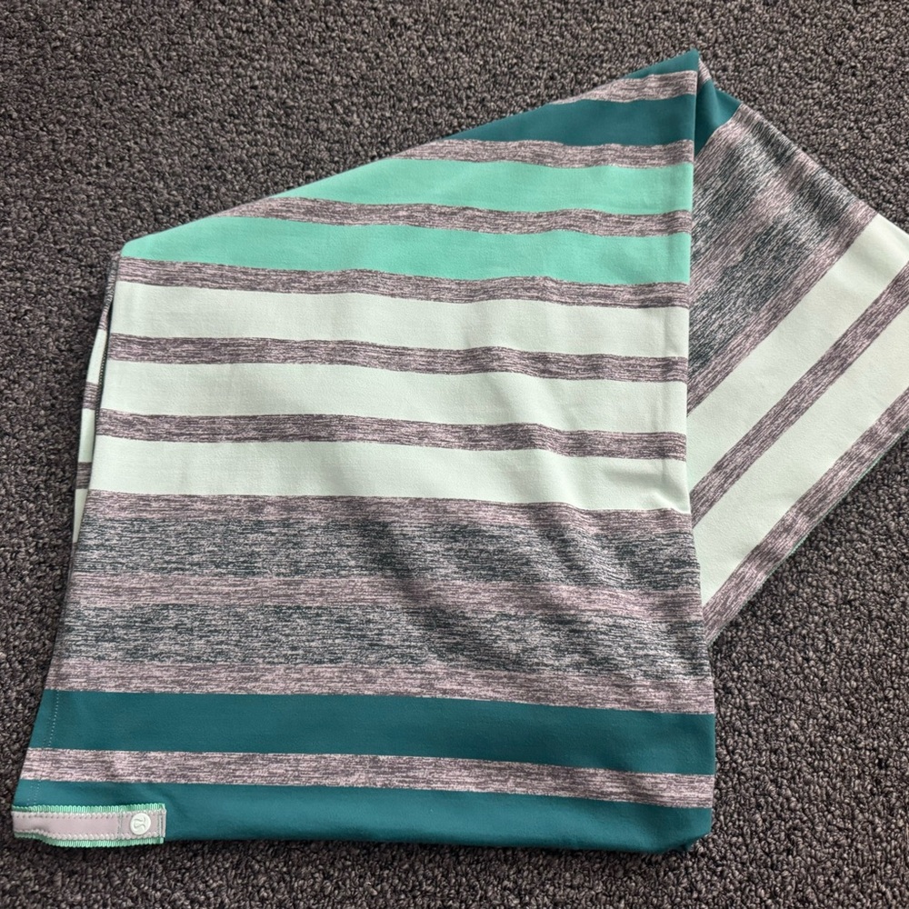 Lululemon Vinyasa Rulu Scarf Triplet Twin Stripe Heathered Slate Multi Turquoise